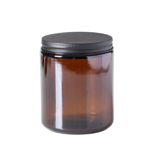 Amber Glass Apothecary Candle Jar (Without Lid)