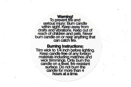 Candle Warning Labels